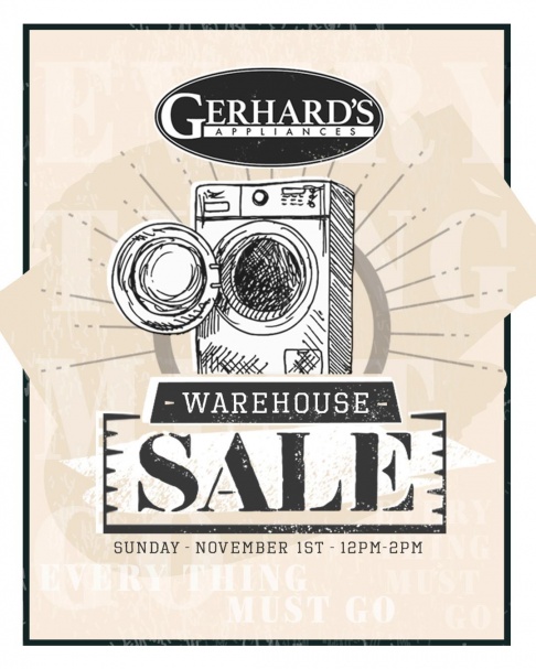 Gerhard's Appliances SUNDAY Warehouse Sale